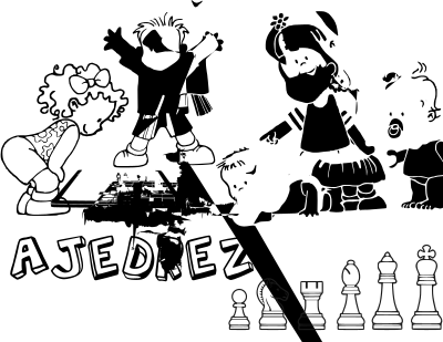 Chess coloring book / Dibujo Ajedrez para colorear -15- clipart