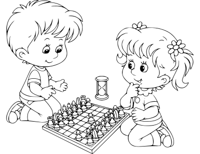 Chess coloring book / Dibujo Ajedrez para colorear -17- clipart