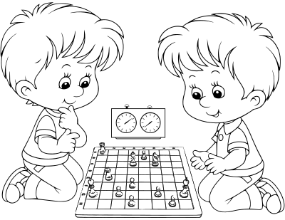 Chess coloring book / Dibujo Ajedrez para colorear -18- clipart