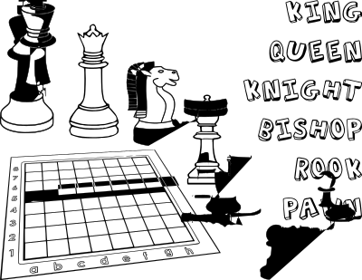 Chess coloring book / Dibujo Ajedrez para colorear -2- clipart