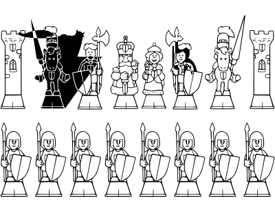 Chess coloring book / Dibujo Ajedrez para colorear -20- clipart