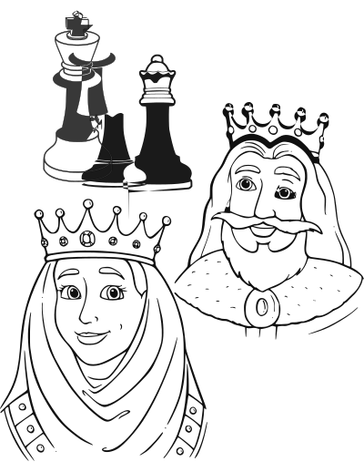 Chess coloring book / Dibujo Ajedrez para colorear -23- clipart