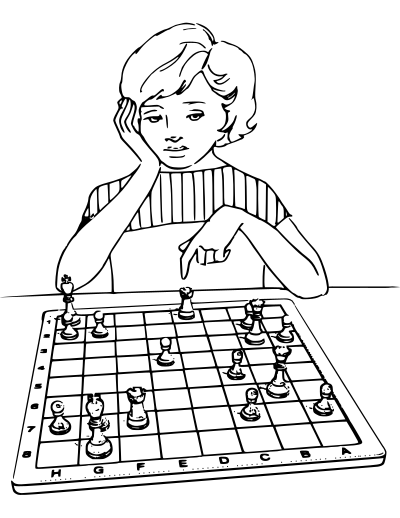 Chess coloring book / Dibujo Ajedrez para colorear -24- clipart