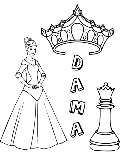 Chess coloring book / Dibujo Ajedrez para colorear -5- clipart