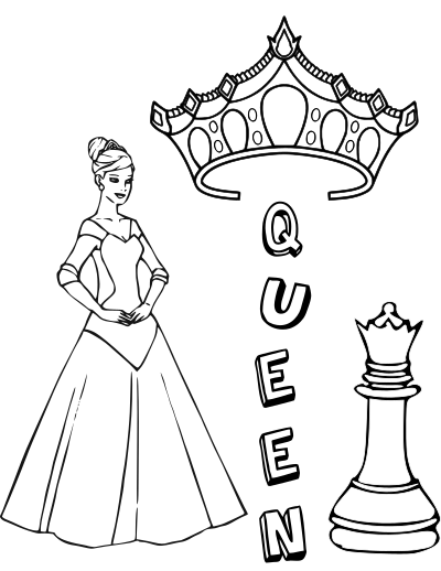 Chess coloring book / Dibujo Ajedrez para colorear -6- clipart