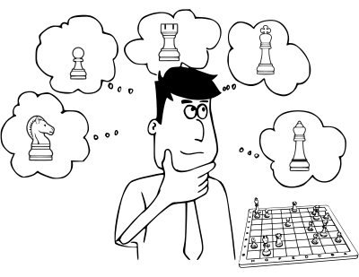Chess coloring book / Dibujo Ajedrez para colorear -9- clipart