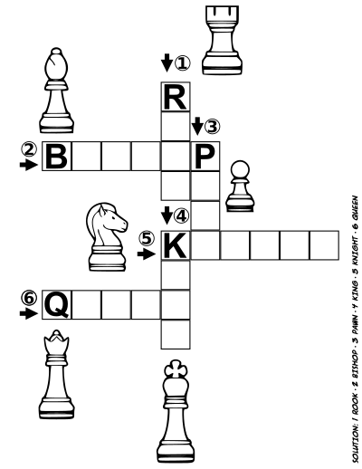Chess coloring book - PUZZLE / CRUCIGRAMA Ajedrez -27- clipart
