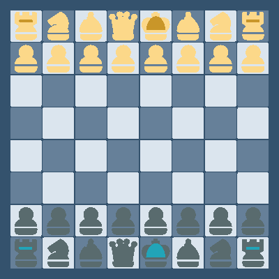 Chess Game Set witch FlyorDream Style Chess Pieces - Blue board clipart
