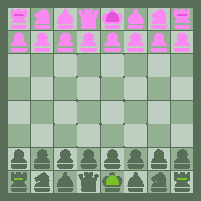 Chess Game Set witch FlyorDream Style Chess Pieces - Green board clipart