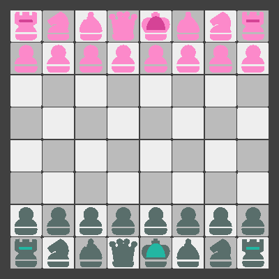 Chess Game Set witch FlyorDream Style Chess Pieces - Grey board clipart