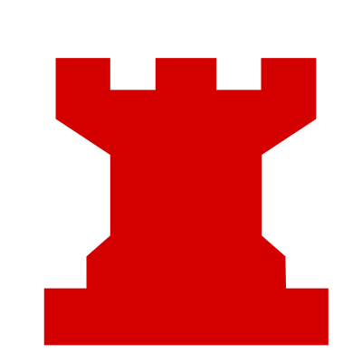 Chess Piece Silhouette - Red Rook / Torre Roja clipart