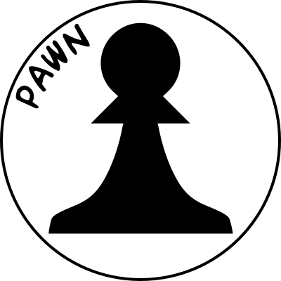 Chess Piece with Name - Black Pawn clipart