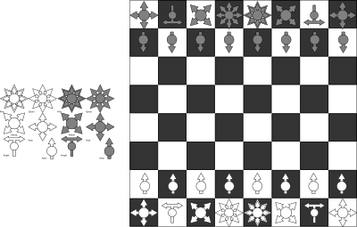 Chess set design for postal chess clipart
