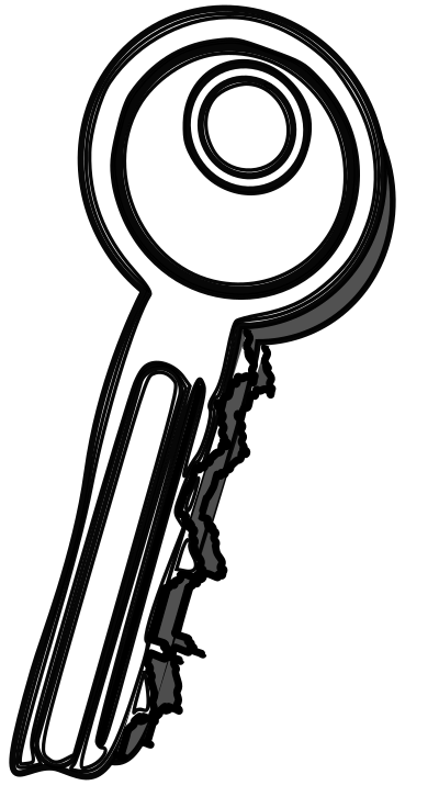Chiave bianco e nero clipart