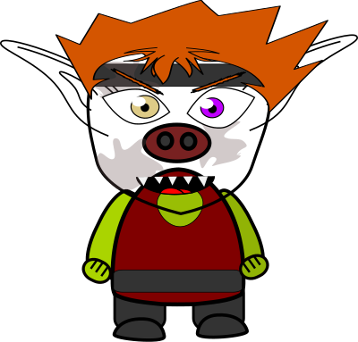 Chibi Goblin Fighter clipart