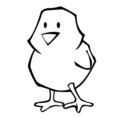 Chick - Black & White clipart