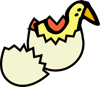 Chick from egg clipart