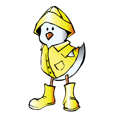 Chick with Raincoat clipart