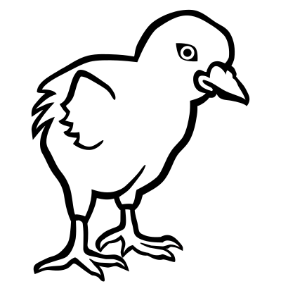 Chick1 - lineart clipart