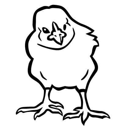Chick2 - lineart clipart