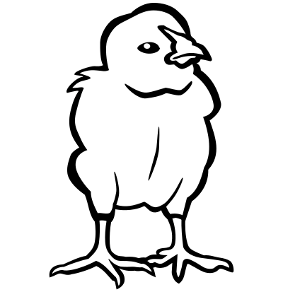 Chick3 - lineart clipart