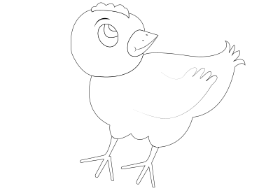 Chicken-001-vector-coloring clipart