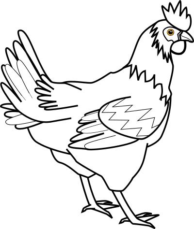 chicken line art davidone Chicken clipart