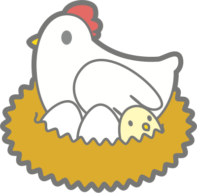 Chicken with eggs clipart