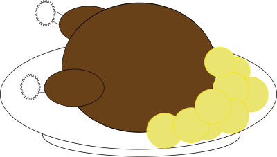 Chicken with potatoes clipart