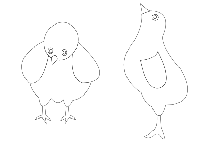 Chickens-001-vector-coloring clipart