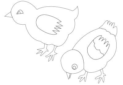 Chickens-002-vector-coloring clipart