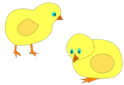 Chickens-figure-color clipart