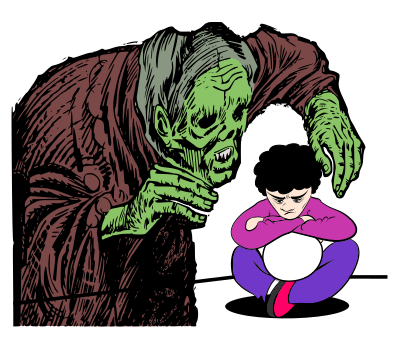 Child protects Earth clipart