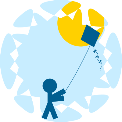 Child with a kite clipart
