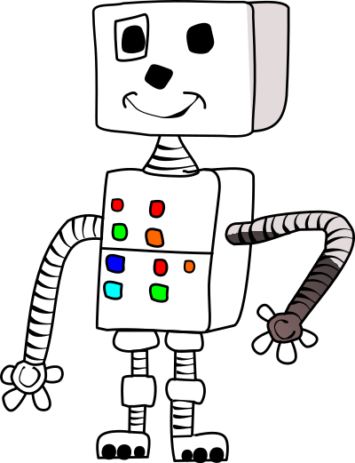 Childlike robot white clipart