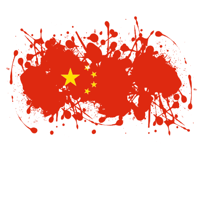 Chinese flag ink splatter clipart