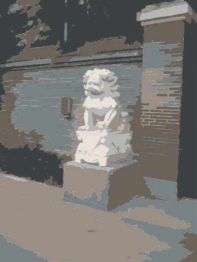 Chinese Guard Lion Statue clipart