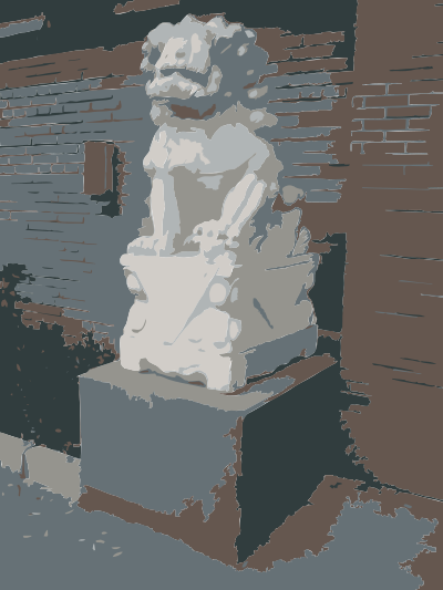 Chinese Guard Lion Statue outside AiWeiWei Studio clipart