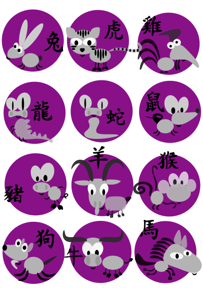 Chinese horoscope animals clipart