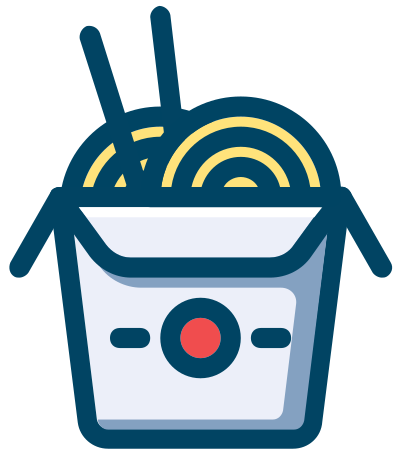 Chinese kung-pao noodles clipart
