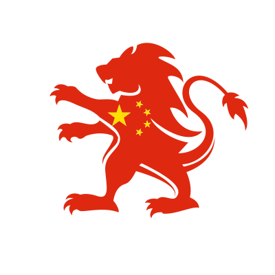 Chinese lion flag symbol clipart