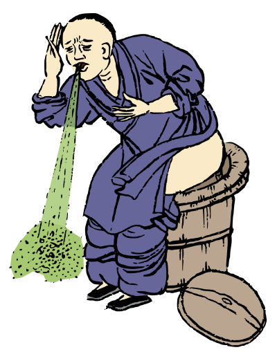 Chinese Man Puking - Colour Remix clipart