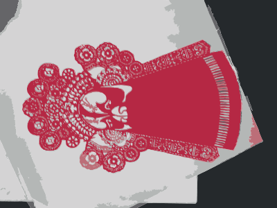 Chinese paper cut style face mask clipart