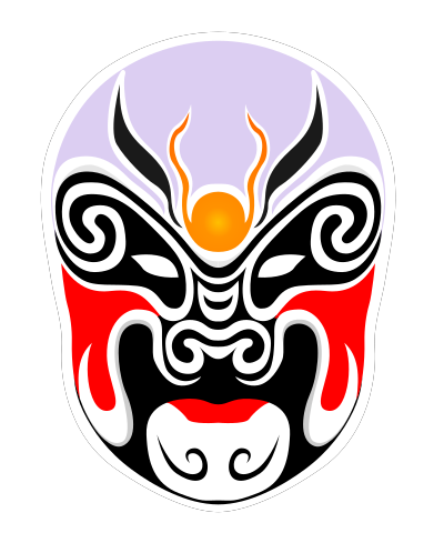 Chinese theater masks clipart