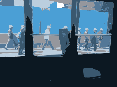 Chinese Workers Walking clipart