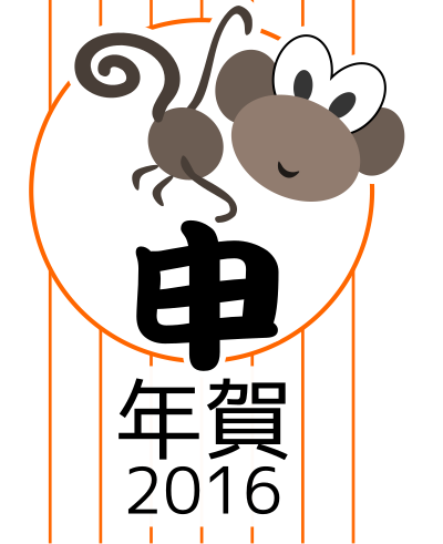 Chinese zodiac monkey - Japanese version - 2016 clipart