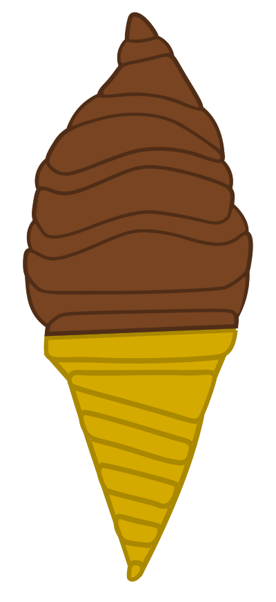 Chocolate Ice Cream Cone clipart
