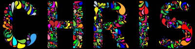 Chris Typography With Black Background clipart