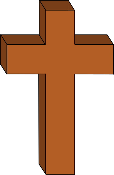 Christian Cross outlined clipart