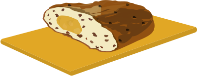 Christmas bread on cutting board clipart